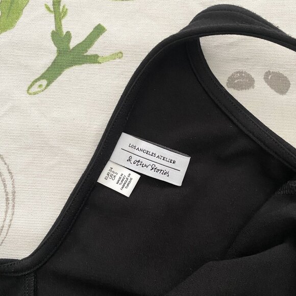 Other Stories V-cut Plunging Modal Stretch Bodysuit Black Size 2 - Picture 6 of 11